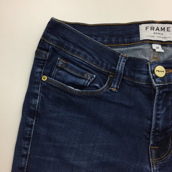 FRAME Denim Le Skinny De Jeanne Logo Hardware Marshall Wash 5 Pocket Jeans - Picture 6 of 10